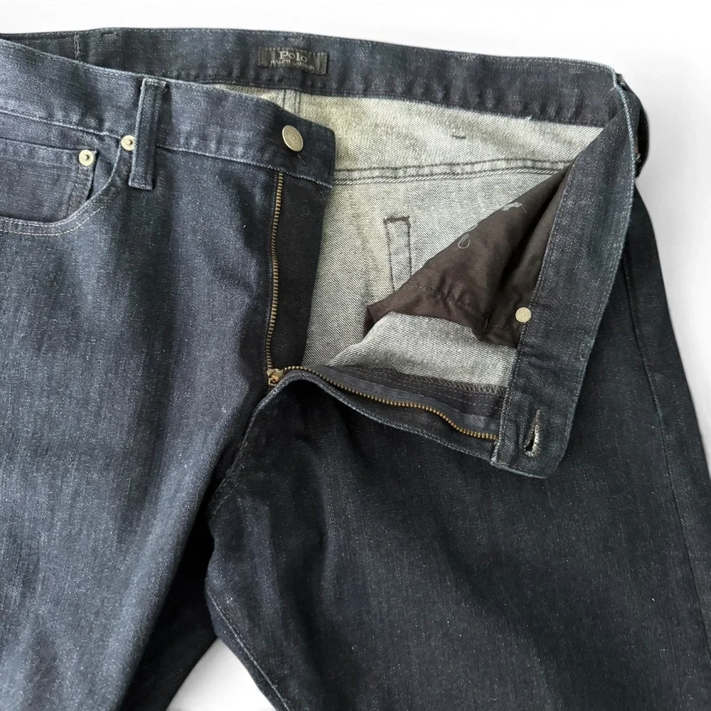 Polo Ralph Lauren Sullivan Slim Jeans Men 36x30 Dark Wash Stretch Denim Distress